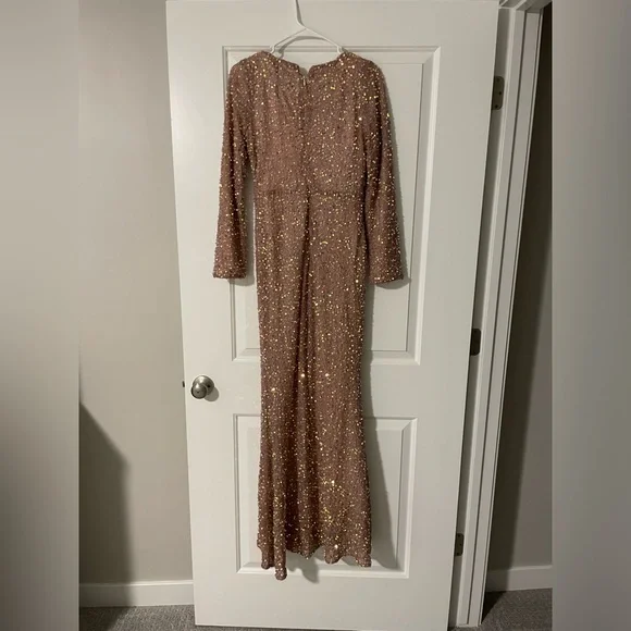 Azazie champagne shimmer dress - Picture 3 of 8